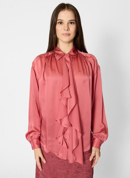 Ulla Johnson Gesture Silk Blouse Rosewood