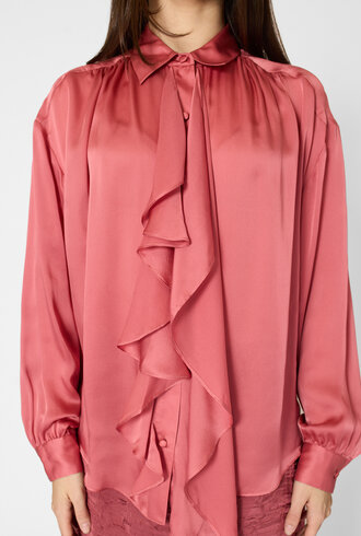 Ulla Johnson Gesture Silk Blouse Rosewood