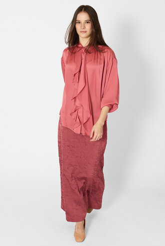 Ulla Johnson Gesture Silk Blouse Rosewood