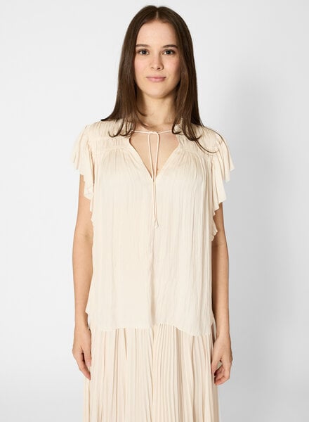 Ulla Johnson Agosta Flutter Sleeves Top Cowrie
