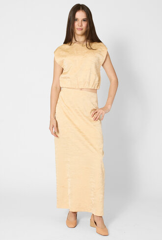 Ulla Johnson Gisella Satin Crop Top Driftwood