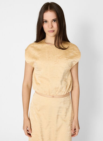 Ulla Johnson Gisella Satin Crop Top Driftwood