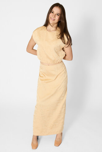 Ulla Johnson Gisella Satin Crop Top Driftwood