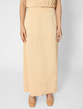 Ulla Johnson Inez Satin Pencil Skirt Driftwood