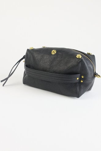 Jerome Dreyfuss Lucky Case Goatskin Lame Noir Grain