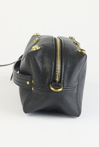 Jerome Dreyfuss Lucky Case Goatskin Lame Noir Grain