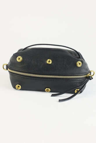 Jerome Dreyfuss Lucky Case Goatskin Lame Noir Grain