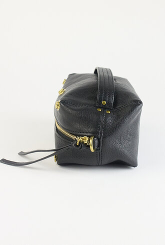 Jerome Dreyfuss Lucky Case Goatskin Lame Noir Grain