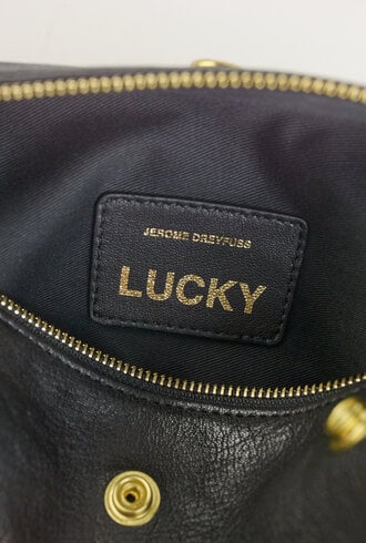 Jerome Dreyfuss Lucky Case Goatskin Lame Noir Grain