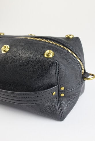 Jerome Dreyfuss Lucky Case Goatskin Lame Noir Grain