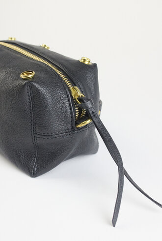 Jerome Dreyfuss Lucky Case Goatskin Lame Noir Grain