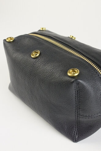 Jerome Dreyfuss Lucky Case Goatskin Lame Noir Grain