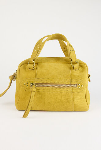 Jerome Dreyfuss Lucky Bowling Mini Buffalo Croco Print Mustard