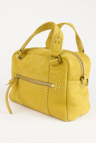 Jerome Dreyfuss Lucky Bowling Mini Buffalo Croco Print Mustard