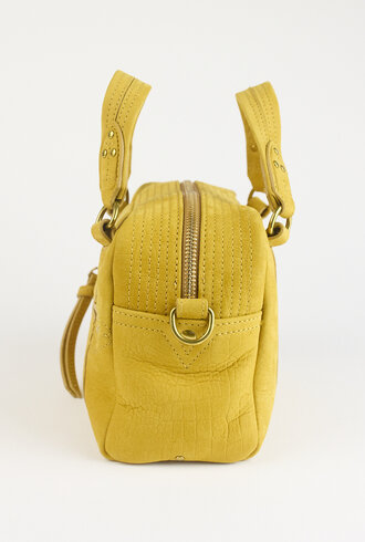 Jerome Dreyfuss Lucky Bowling Mini Buffalo Croco Print Mustard