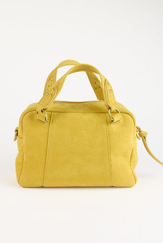 Jerome Dreyfuss Lucky Bowling Mini Buffalo Croco Print Mustard