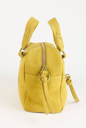 Jerome Dreyfuss Lucky Bowling Mini Buffalo Croco Print Mustard