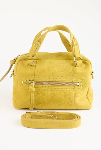 Jerome Dreyfuss Lucky Bowling Mini Buffalo Croco Print Mustard