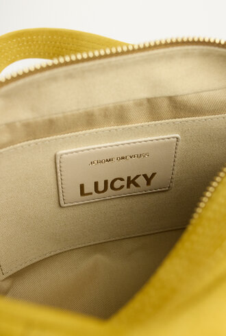 Jerome Dreyfuss Lucky Bowling Mini Buffalo Croco Print Mustard