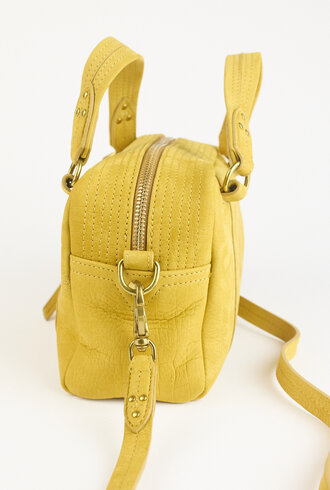 Jerome Dreyfuss Lucky Bowling Mini Buffalo Croco Print Mustard