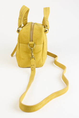 Jerome Dreyfuss Lucky Bowling Mini Buffalo Croco Print Mustard