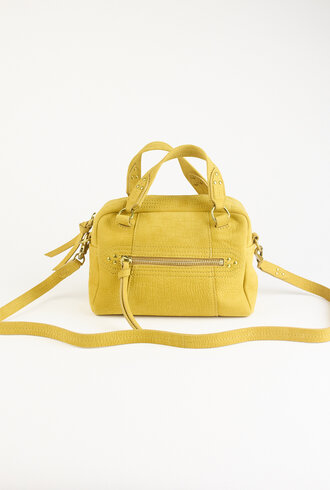 Jerome Dreyfuss Lucky Bowling Mini Buffalo Croco Print Mustard