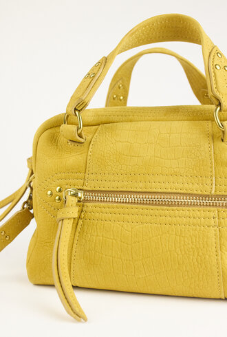 Jerome Dreyfuss Lucky Bowling Mini Buffalo Croco Print Mustard