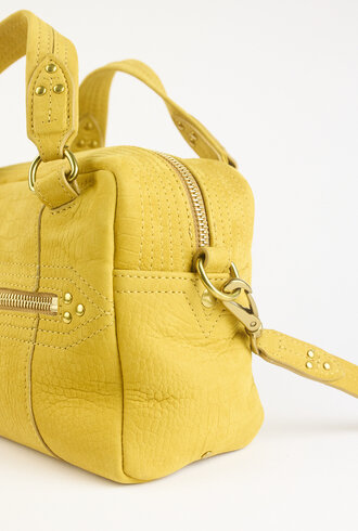 Jerome Dreyfuss Lucky Bowling Mini Buffalo Croco Print Mustard