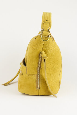 Jerome Dreyfuss  Lucky Hobo Bullskin  Croco Print Mustard