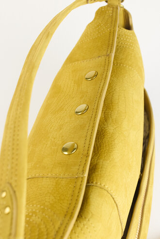 Jerome Dreyfuss  Lucky Hobo Bullskin  Croco Print Mustard