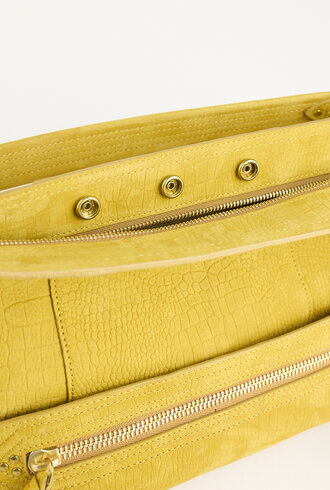 Jerome Dreyfuss  Lucky Hobo Bullskin  Croco Print Mustard