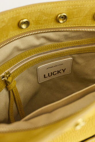 Jerome Dreyfuss  Lucky Hobo Bullskin  Croco Print Mustard