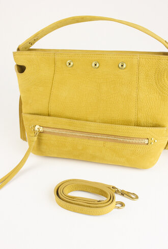 Jerome Dreyfuss  Lucky Hobo Bullskin  Croco Print Mustard