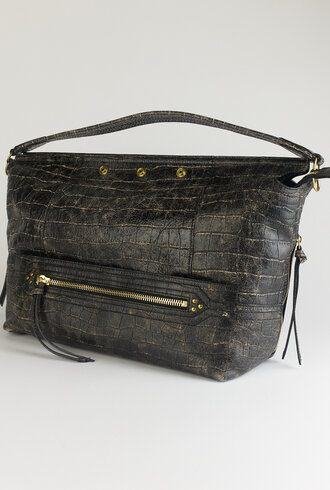 Jerome Dreyfuss Lucky Hobo Large Imprint Croco Grunge Sheepskin