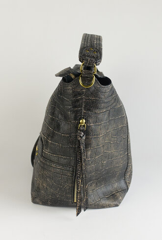 Jerome Dreyfuss Lucky Hobo Large Imprint Croco Grunge Sheepskin