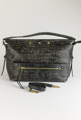 Jerome Dreyfuss Lucky Hobo Large Imprint Croco Grunge Sheepskin