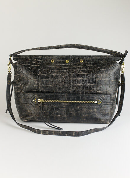 Jerome Dreyfuss Lucky Hobo Large Imprint Croco Grunge Sheepskin