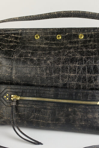 Jerome Dreyfuss Lucky Hobo Large Imprint Croco Grunge Sheepskin