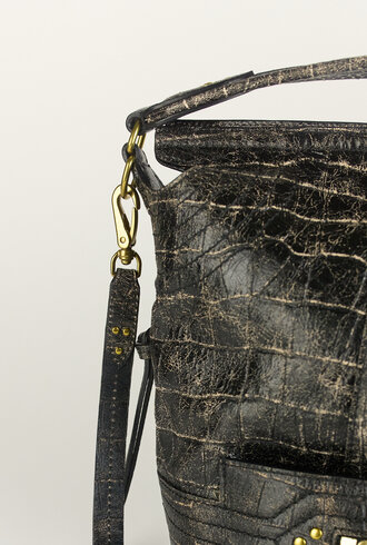Jerome Dreyfuss Lucky Hobo Large Imprint Croco Grunge Sheepskin