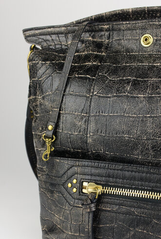 Jerome Dreyfuss Lucky Hobo Large Imprint Croco Grunge Sheepskin