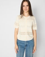 Ulla Johnson Abriana Eyelet Cardigan Cowrie