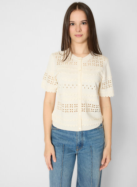 Ulla Johnson Abriana Eyelet Cardigan Cowrie