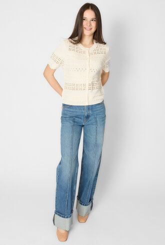 Ulla Johnson Abriana Eyelet Cardigan Cowrie