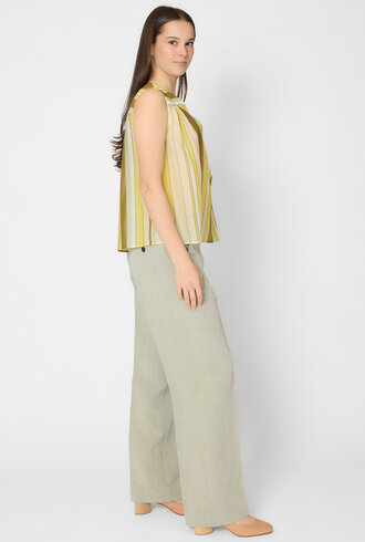 Pomandere Stiped Cotton and Silk Shirt Topaz