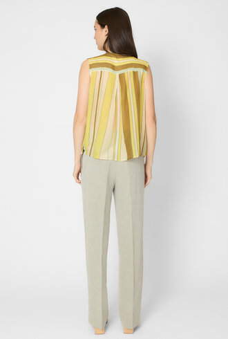Pomandere Stiped Cotton and Silk Shirt Topaz