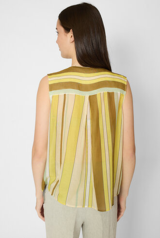 Pomandere Stiped Cotton and Silk Shirt Topaz