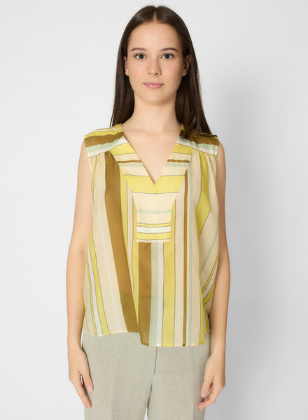 Pomandere Stiped Cotton and Silk Shirt Topaz