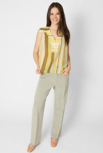 Pomandere Stiped Cotton and Silk Shirt Topaz