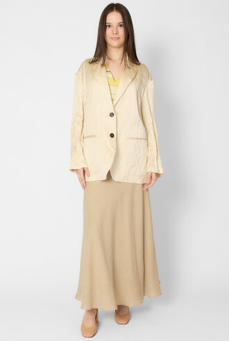 Pomandere Crinkled Viscose Satin Jacket Chalk
