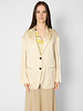 Pomandere Crinkled Viscose Satin Jacket Chalk